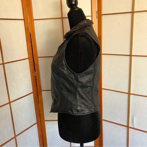 𝅺WILSON’S Pelle Studio Vintage leather vest. Black. Women’s size small. - Picture 4 of 8